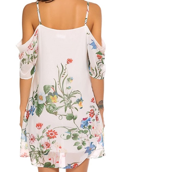Naggoo Summer Chiffon Floral Off Shoulder Dress - Picture 2 of 5
